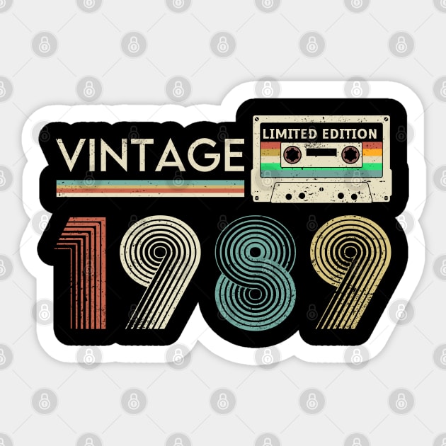 Vintage 1989 Limited Cassette Sticker by xylalevans